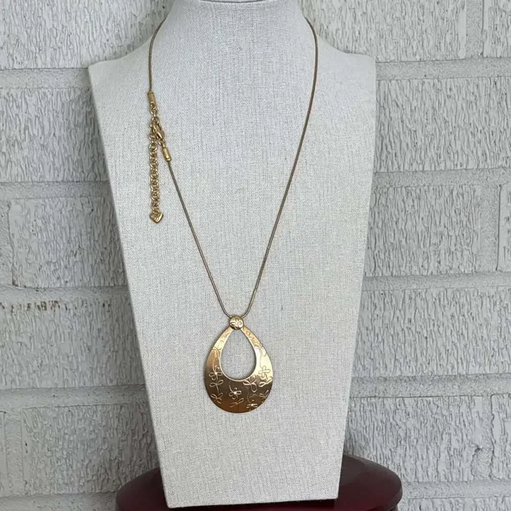 Brighton Diva Daisy Gold Tone & Crystal Pendent Necklace & Earrings Set 20" - Picture 4 of 14